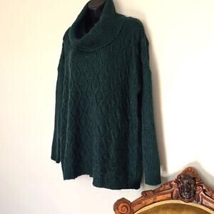 Anthropologie Elsamanda Italy Mohair Blend Sweater Cowl Neck Emerald Large